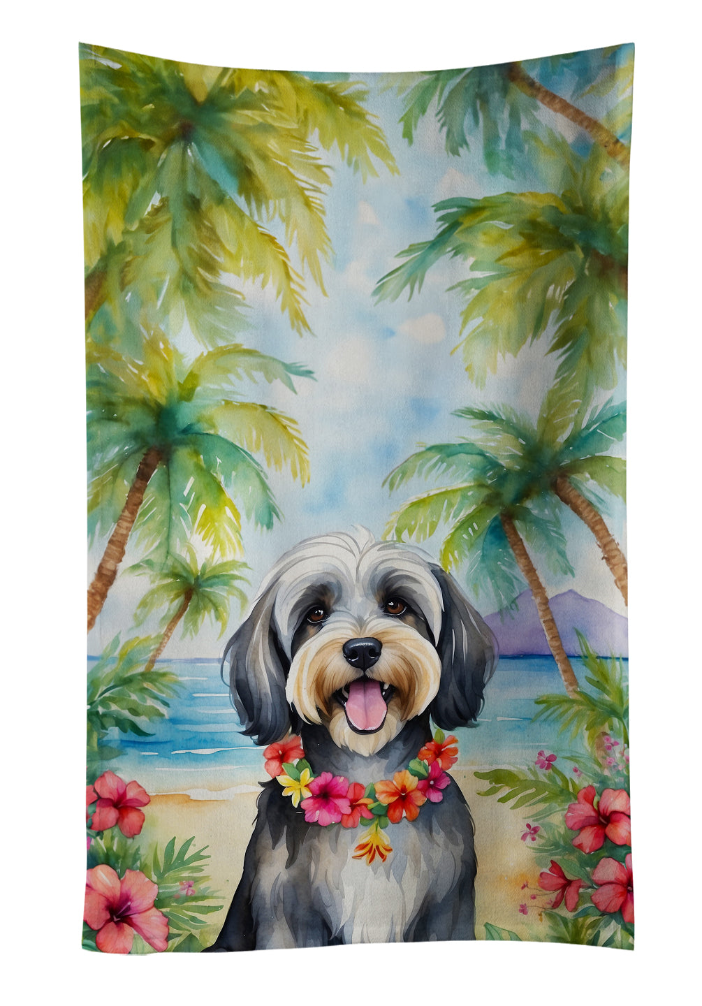 Buy this Tibetan Terrier Luau Kitchen Towel