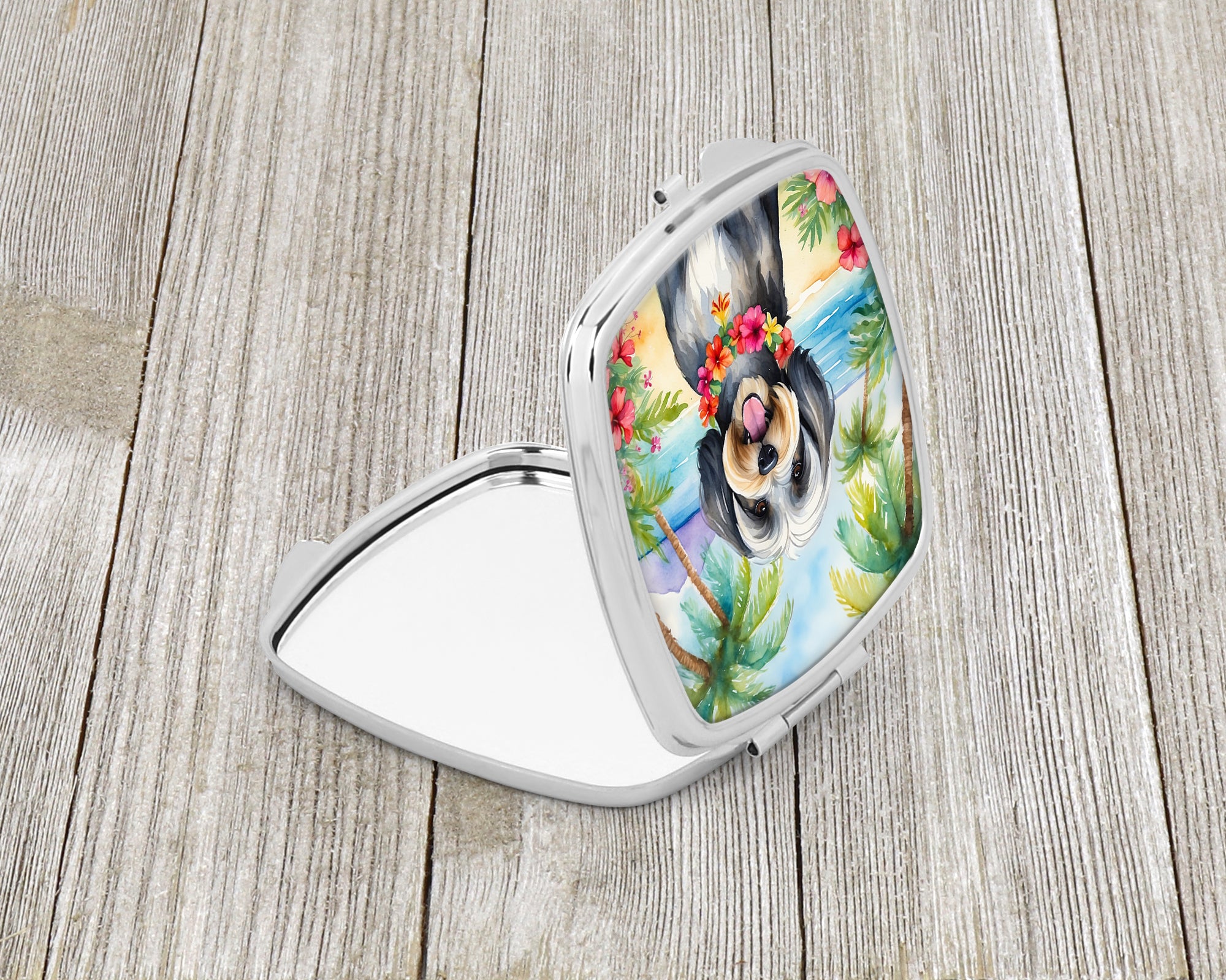 Tibetan Terrier Luau Compact Mirror