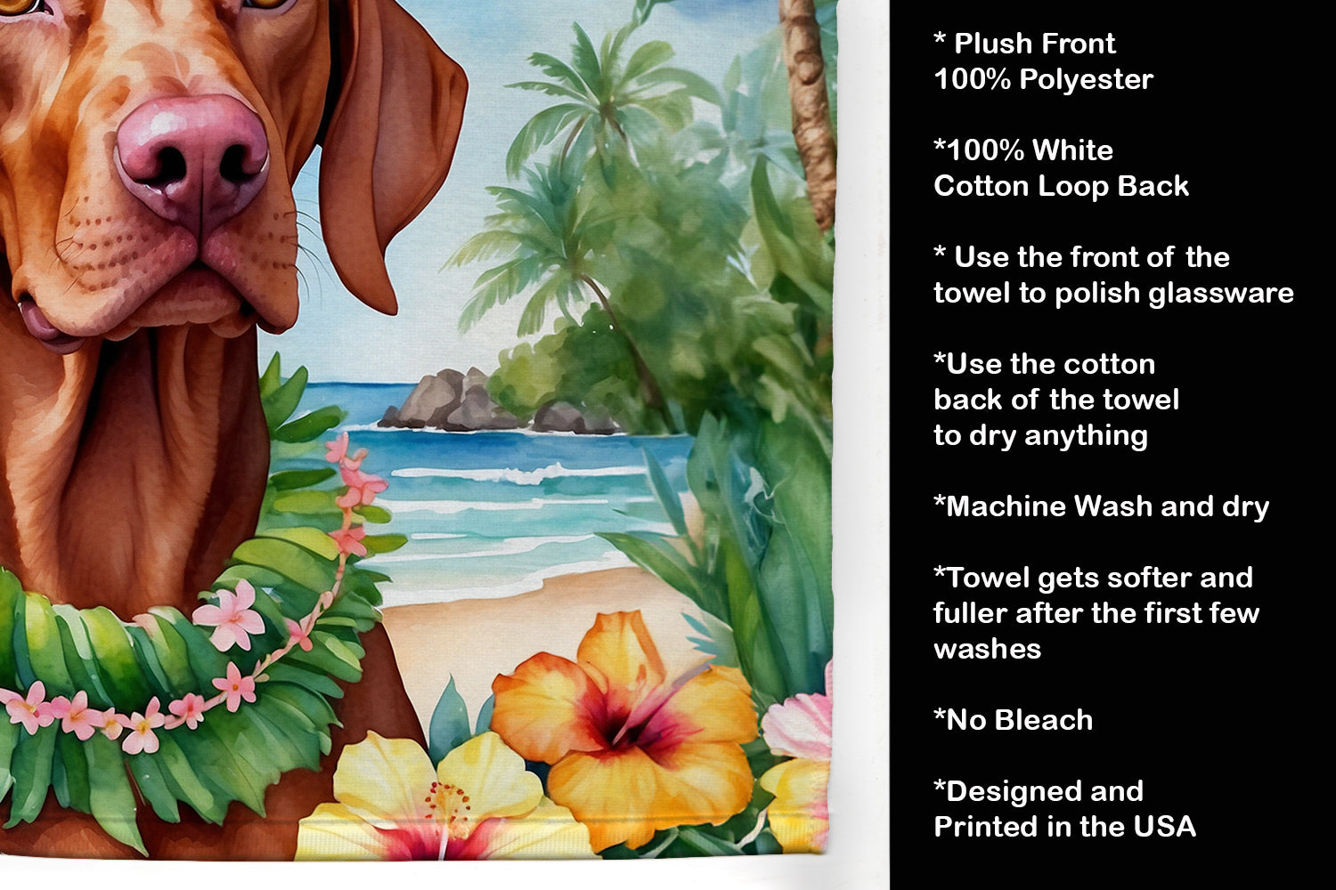 Vizsla Luau Kitchen Towel