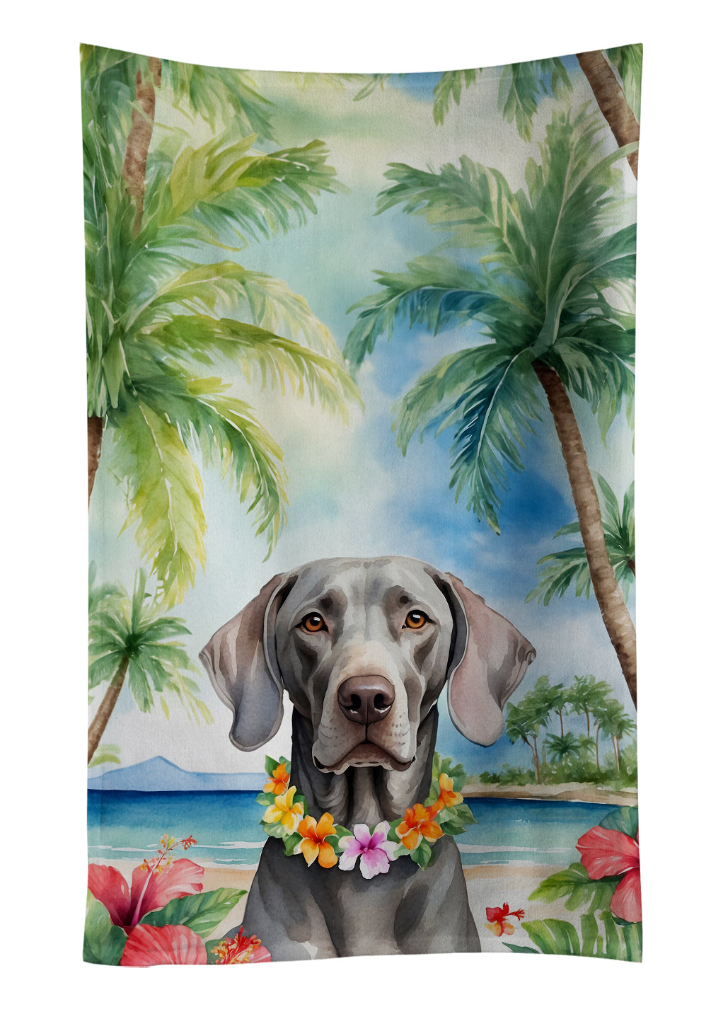 Buy this Weimaraner Luau Kitchen Towel