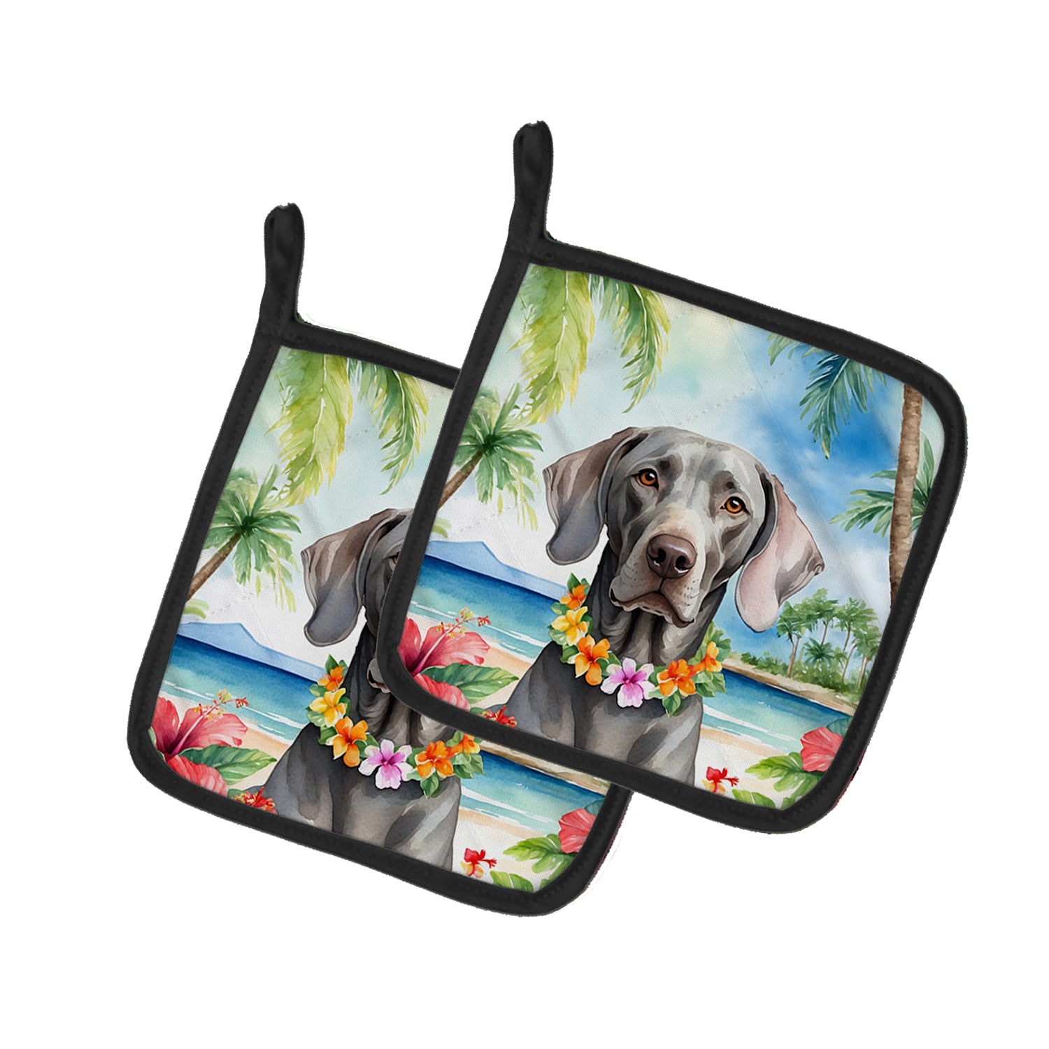 Buy this Weimaraner Luau Pair of Pot Holders