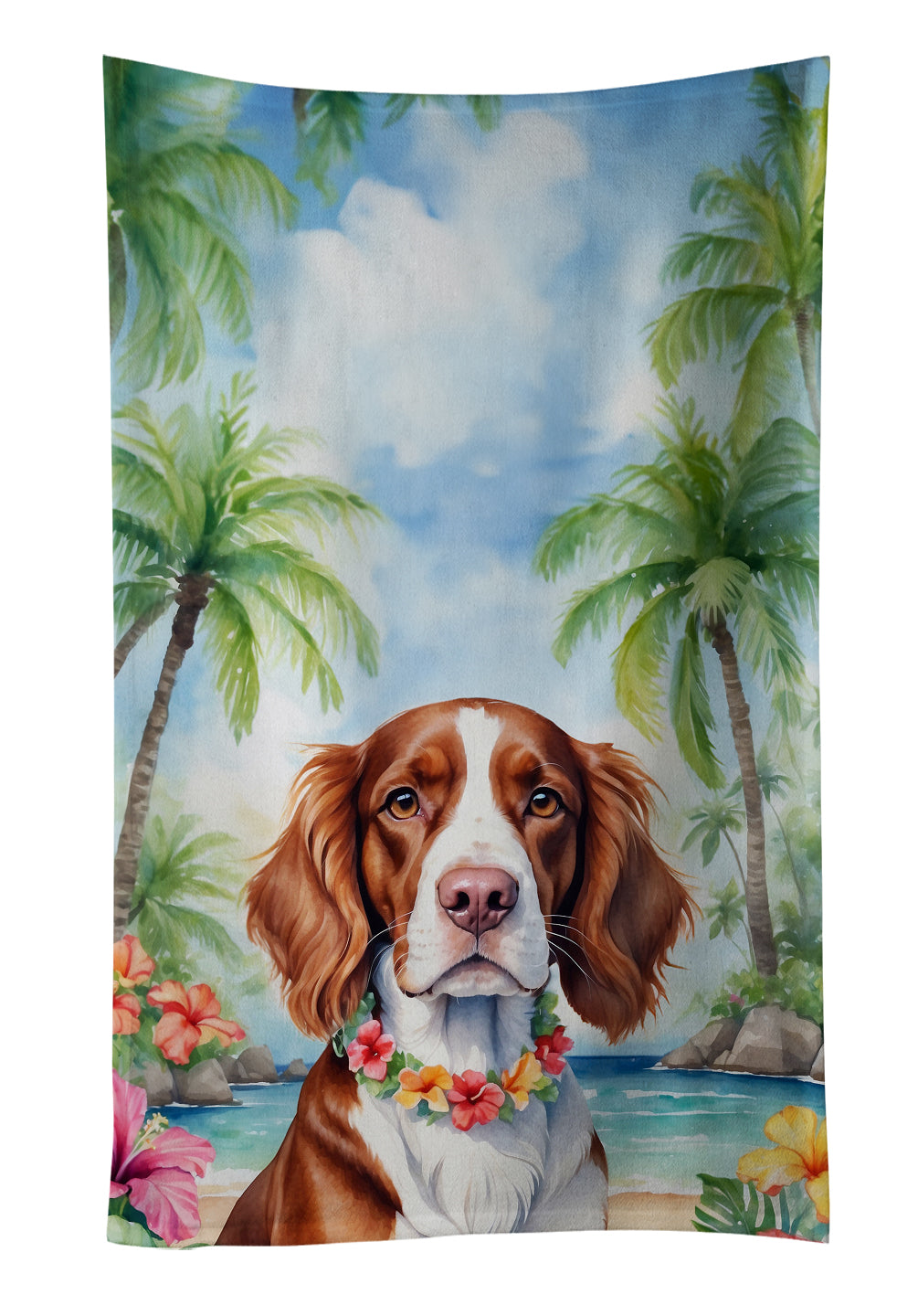 Buy this Welsh Springer Spaniel Luau Kitchen Towel