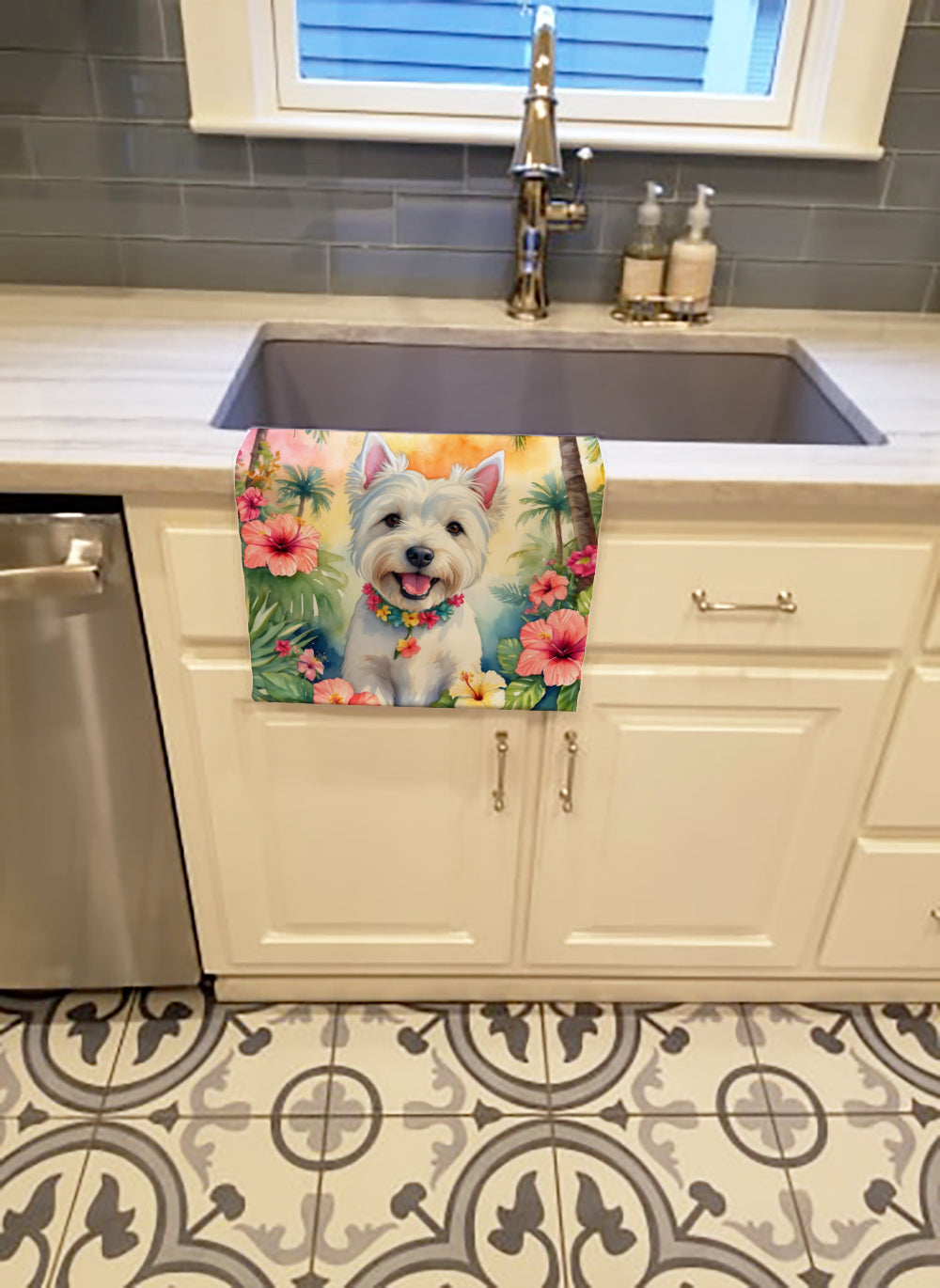 Buy this Westie Luau Kitchen Towel