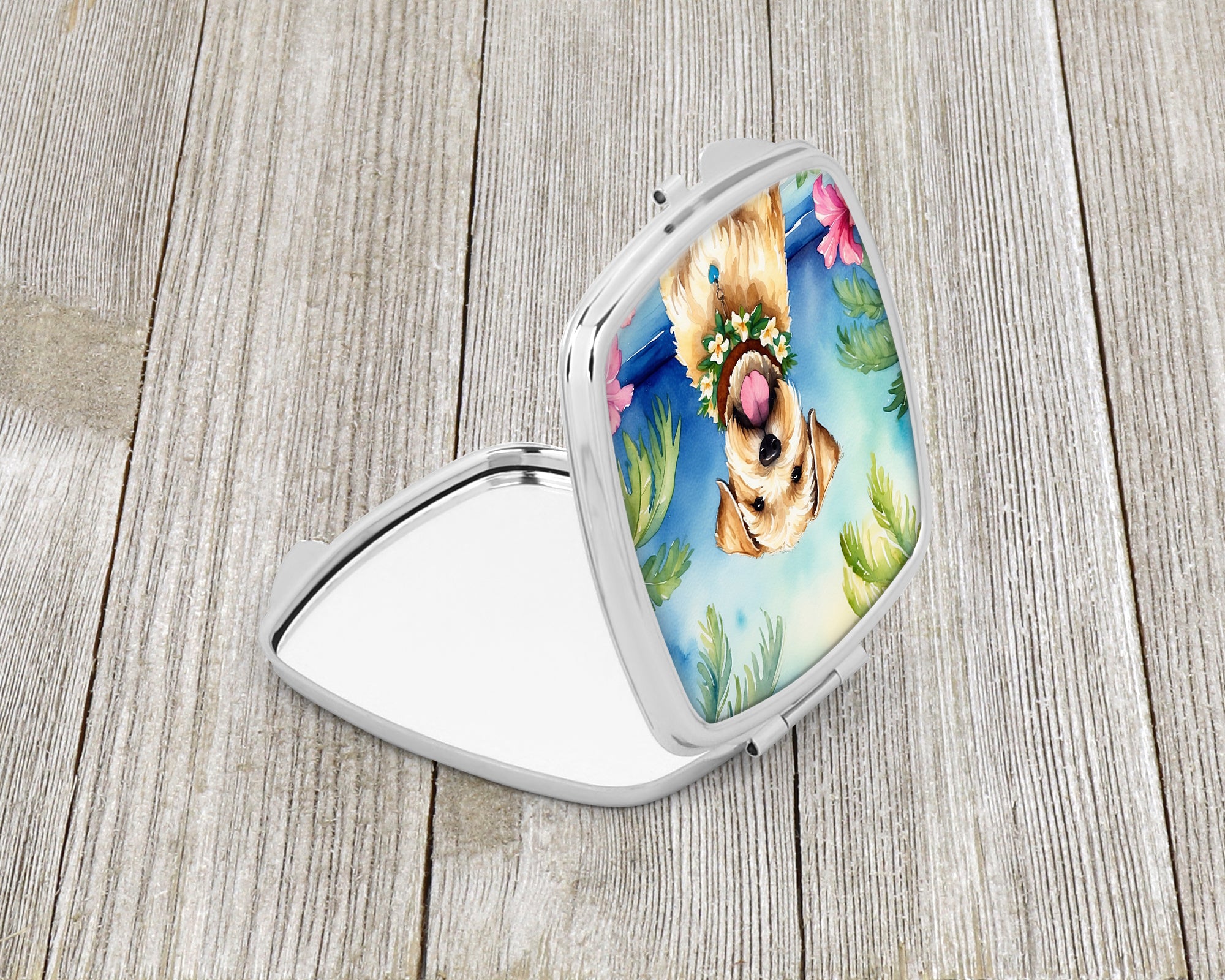 Wheaten Terrier Luau Compact Mirror