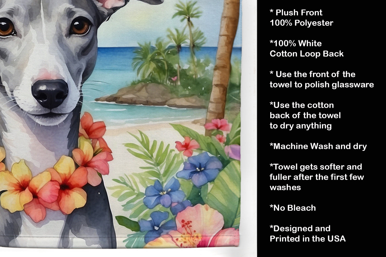 Whippet Luau Kitchen Towel