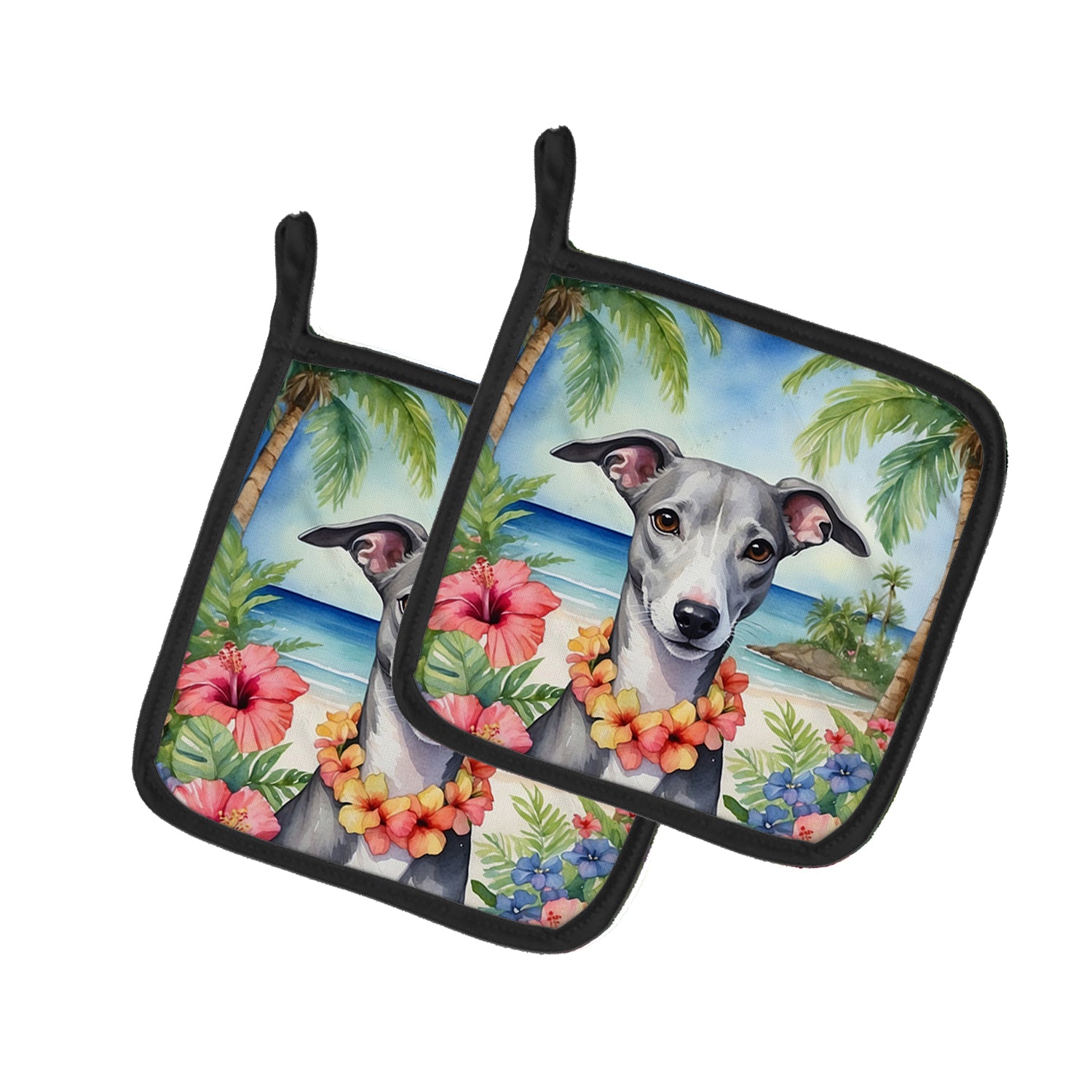 Buy this Whippet Luau Pair of Pot Holders