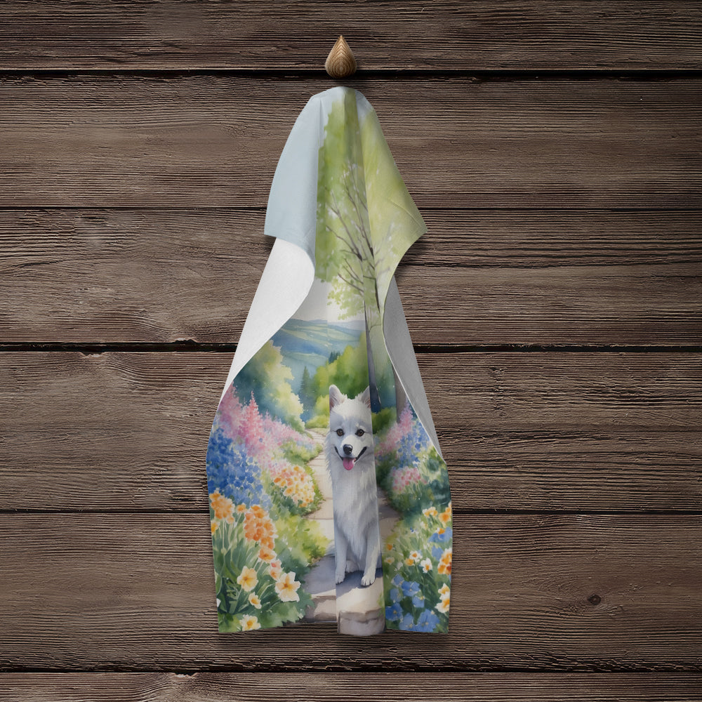 American Eskimo Spring Garden Kitchen Towel