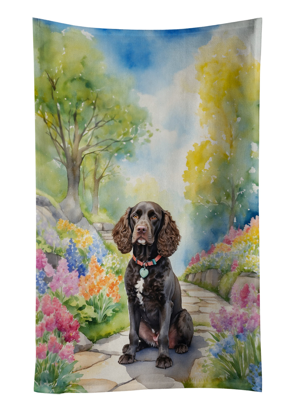 Buy this American Water Spaniel Spring Garden Kitchen Towel