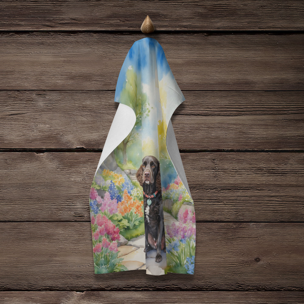 American Water Spaniel Spring Garden Kitchen Towel