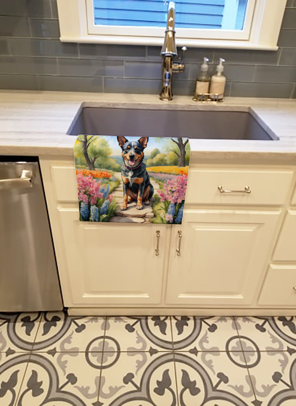 Buy this Australian Cattle Dog Spring Garden Kitchen Towel