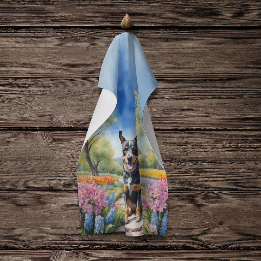 Australian Cattle Dog Spring Garden Kitchen Towel