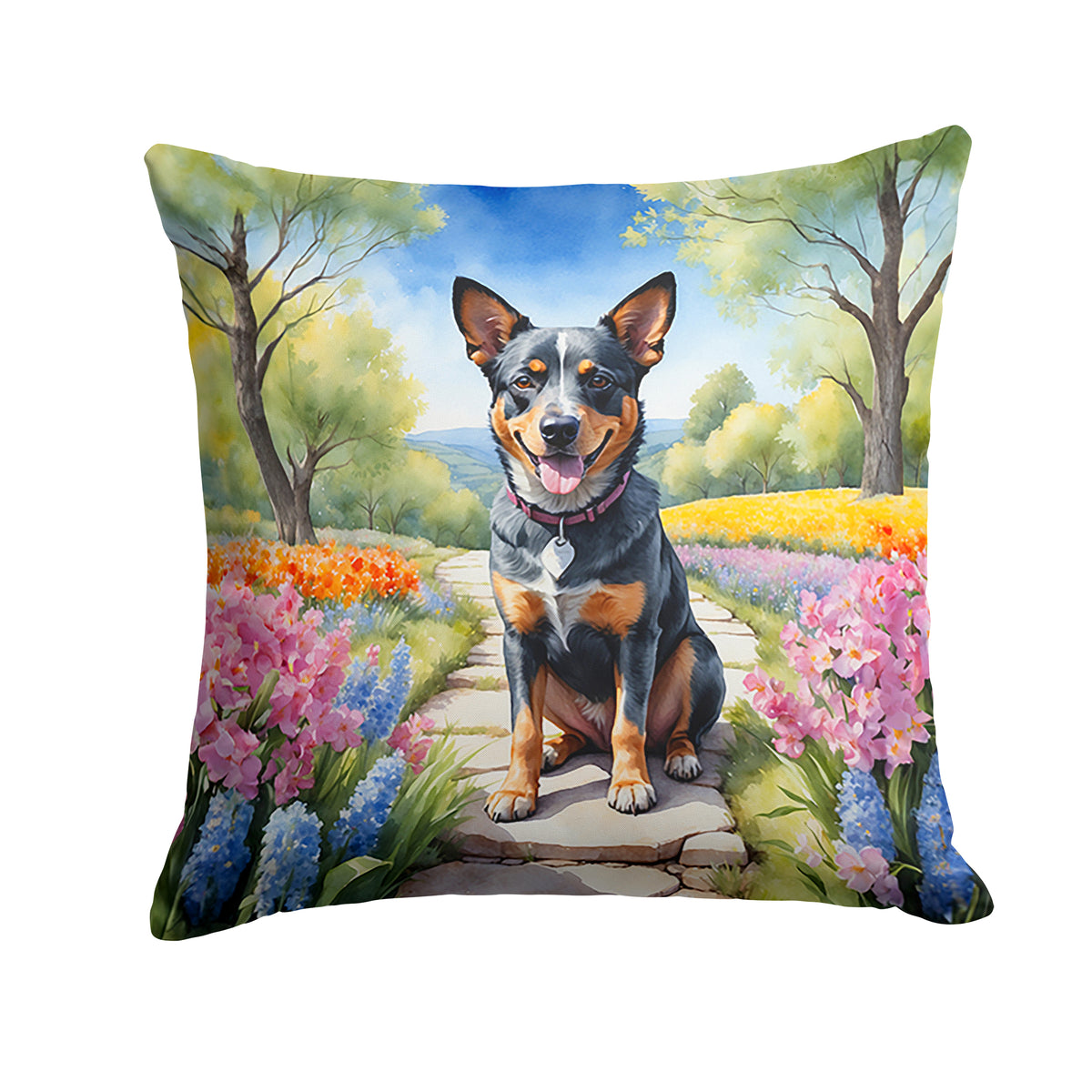 Buy this Australian Cattle Dog Spring Garden Throw Pillow