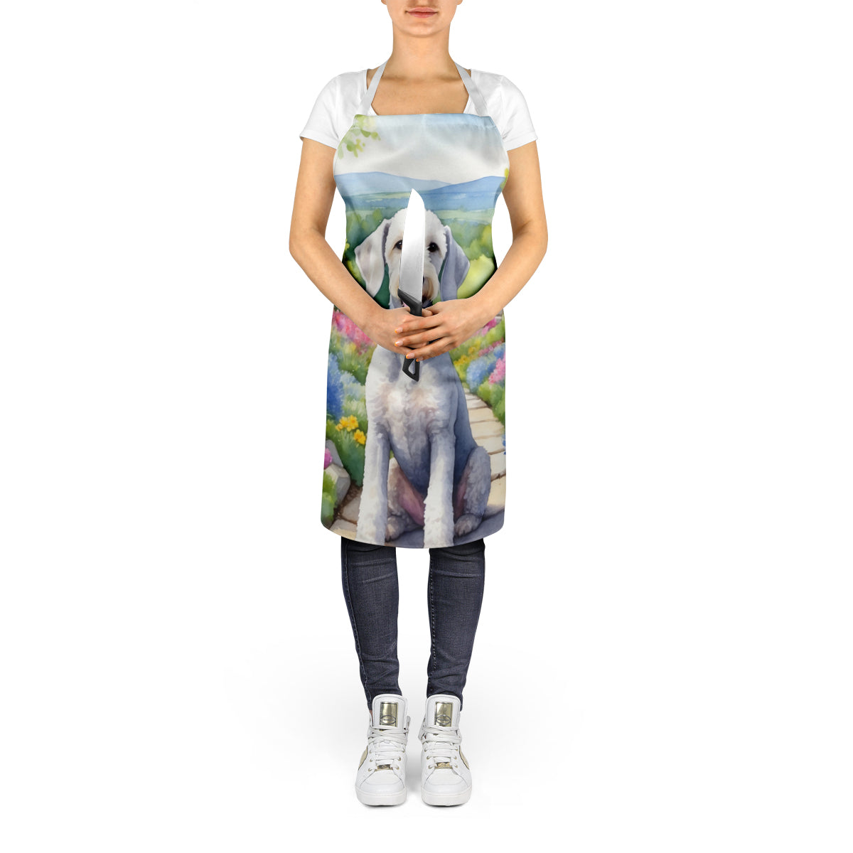 Bedlington Terrier Spring Garden Apron