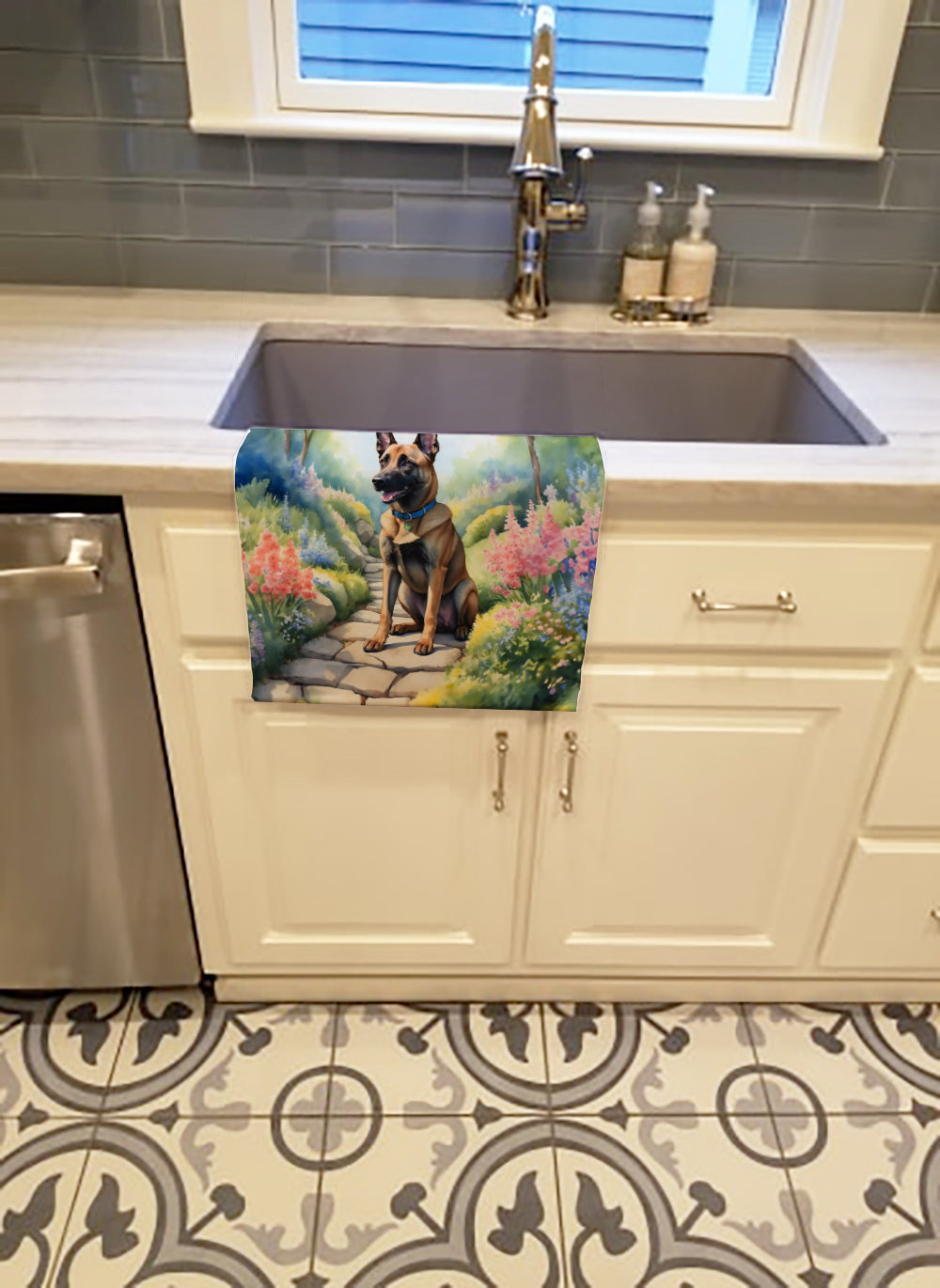 Buy this Belgian Malinois Spring Garden Kitchen Towel