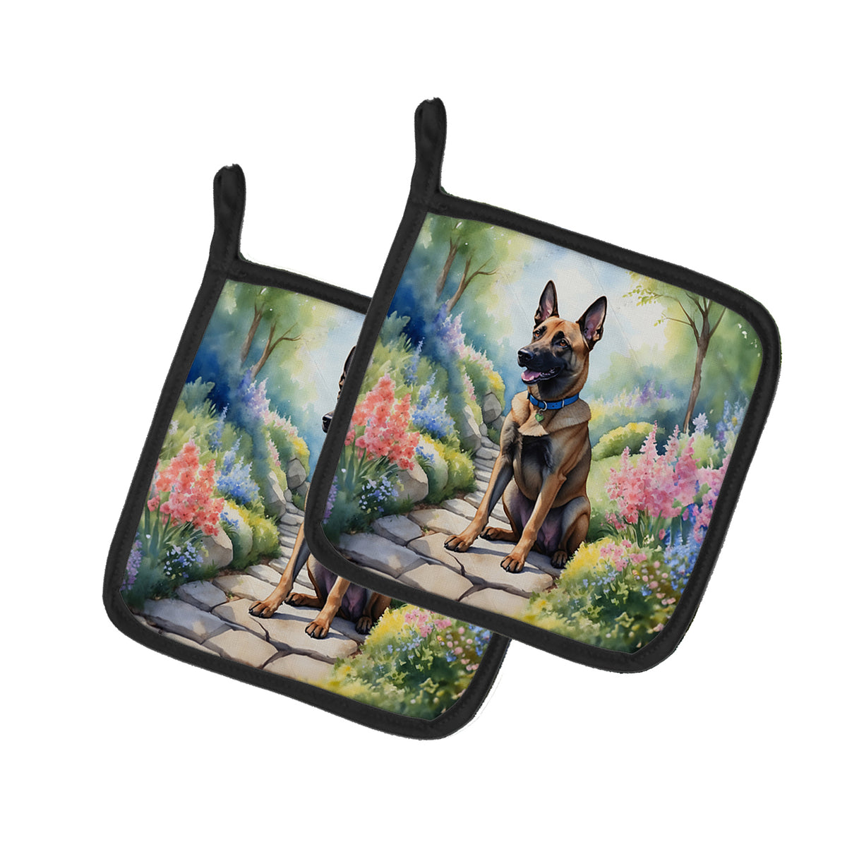 Buy this Belgian Malinois Spring Garden Pair of Pot Holders