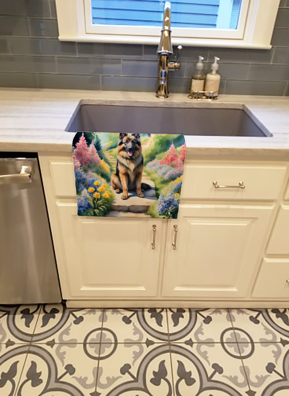 Belgian Tervuren Spring Path Kitchen Towel