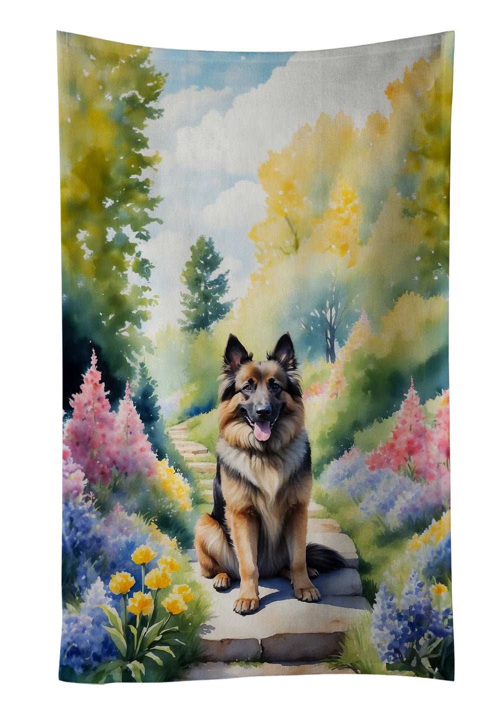 Buy this Belgian Tervuren Spring Path Kitchen Towel