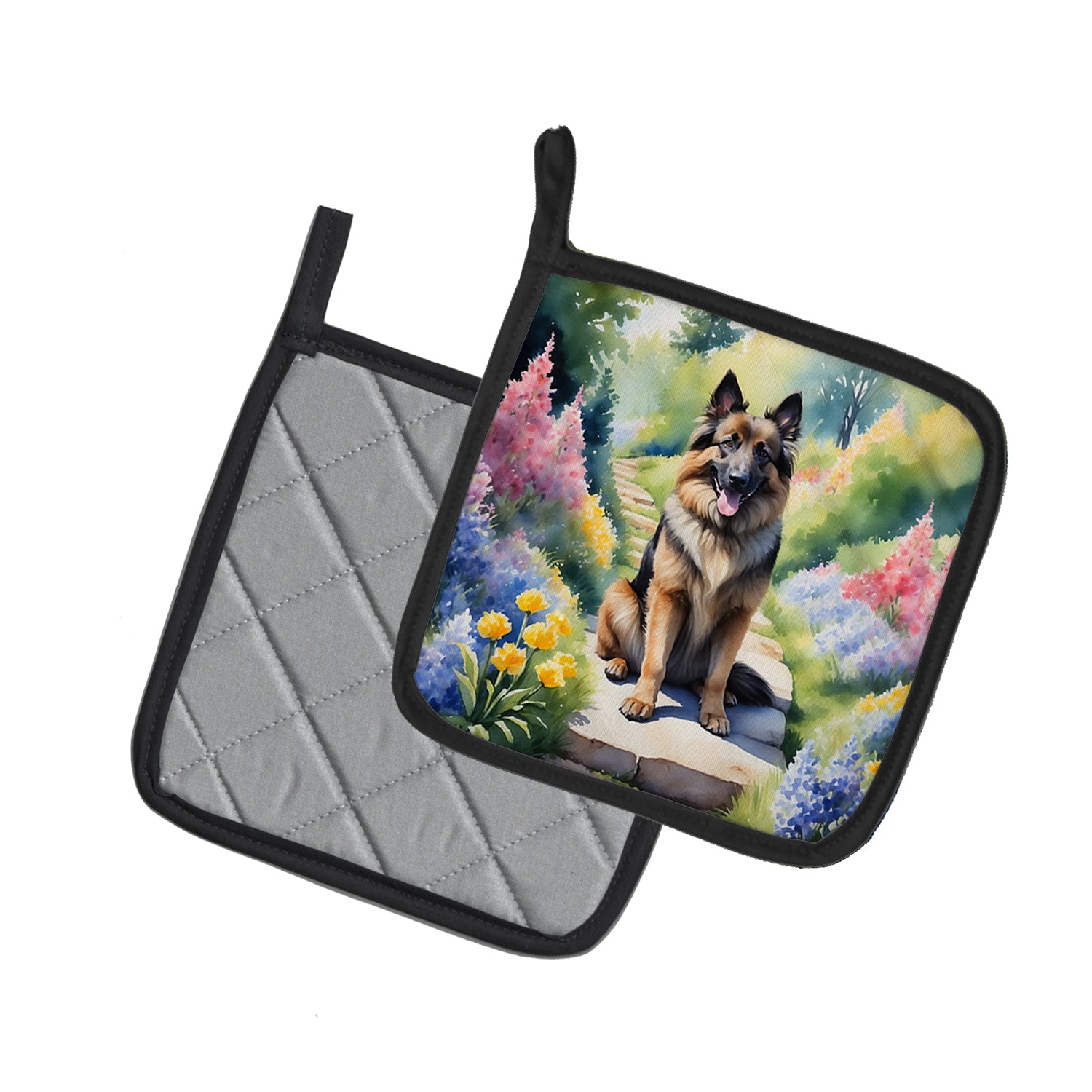 Belgian Tervuren Spring Path Pair of Pot Holders