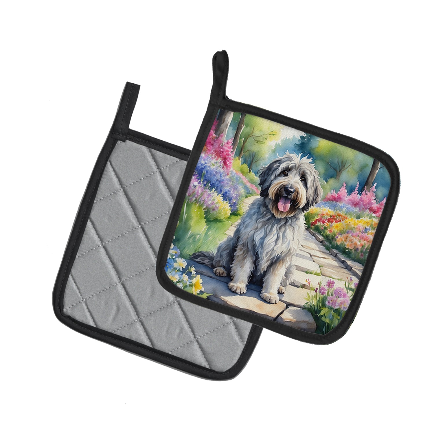 Buy this Bergamasco Sheepdog Spring Path Pair of Pot Holders