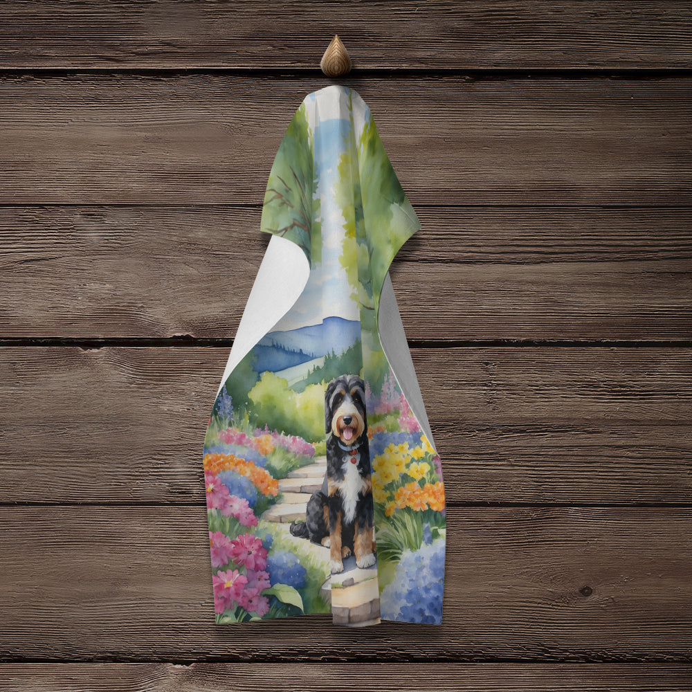 Bernedoodle Spring Path Kitchen Towel