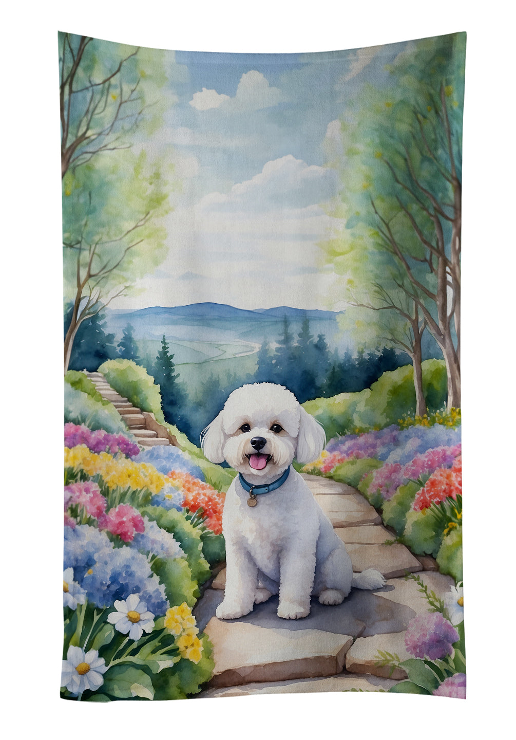 Buy this Bichon Frise Spring Path Kitchen Towel