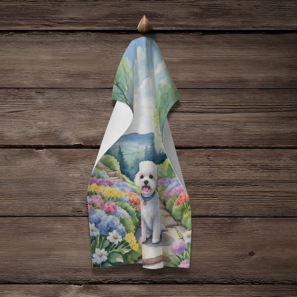 Bichon Frise Spring Path Kitchen Towel