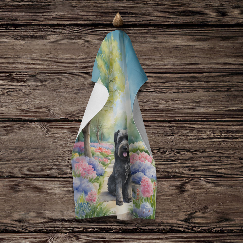 Bouvier des Flandres Spring Path Kitchen Towel