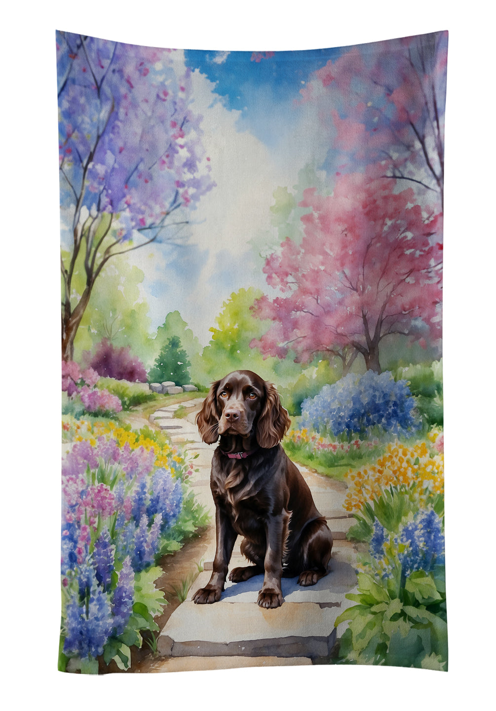 Buy this Boykin Spaniel Spring Path Kitchen Towel