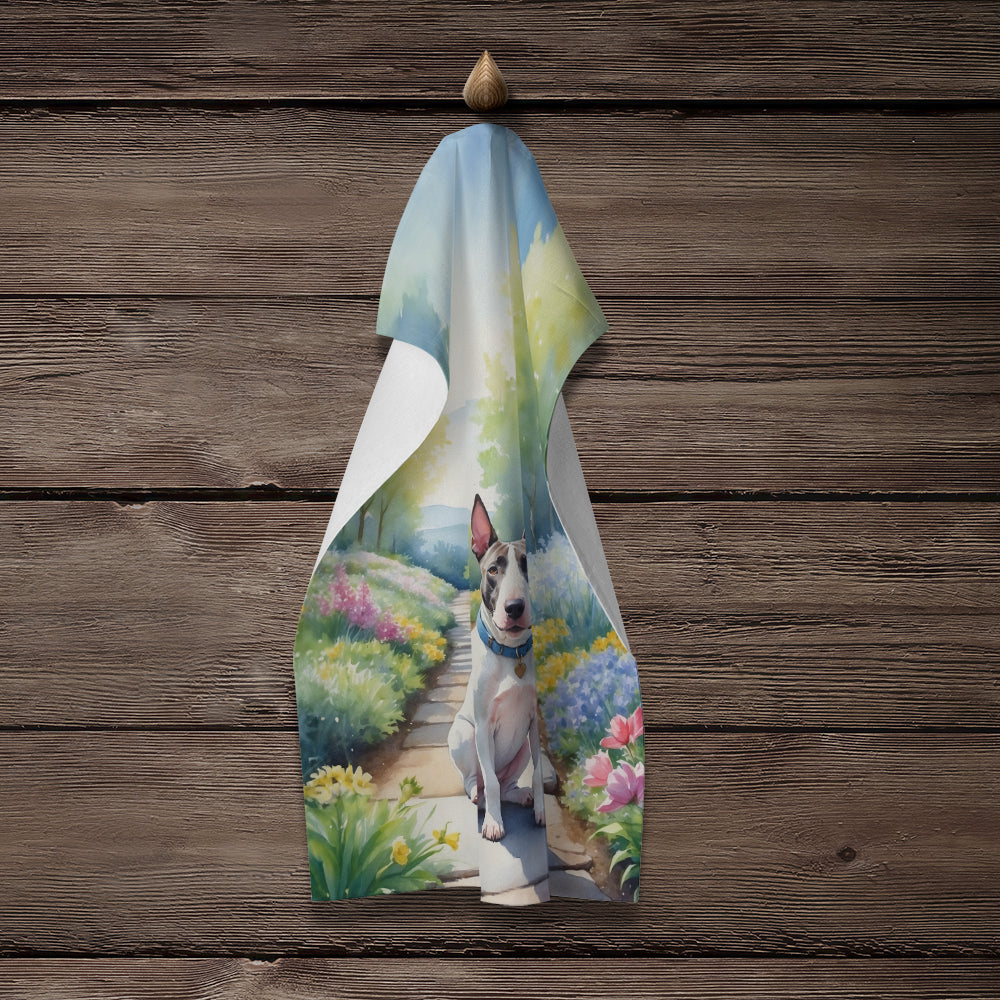 Bull Terrier Spring Path Kitchen Towel