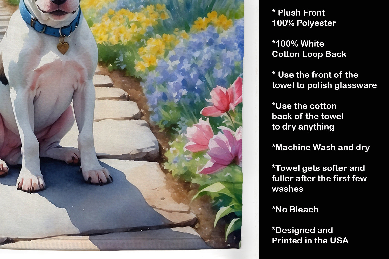 Bull Terrier Spring Path Kitchen Towel