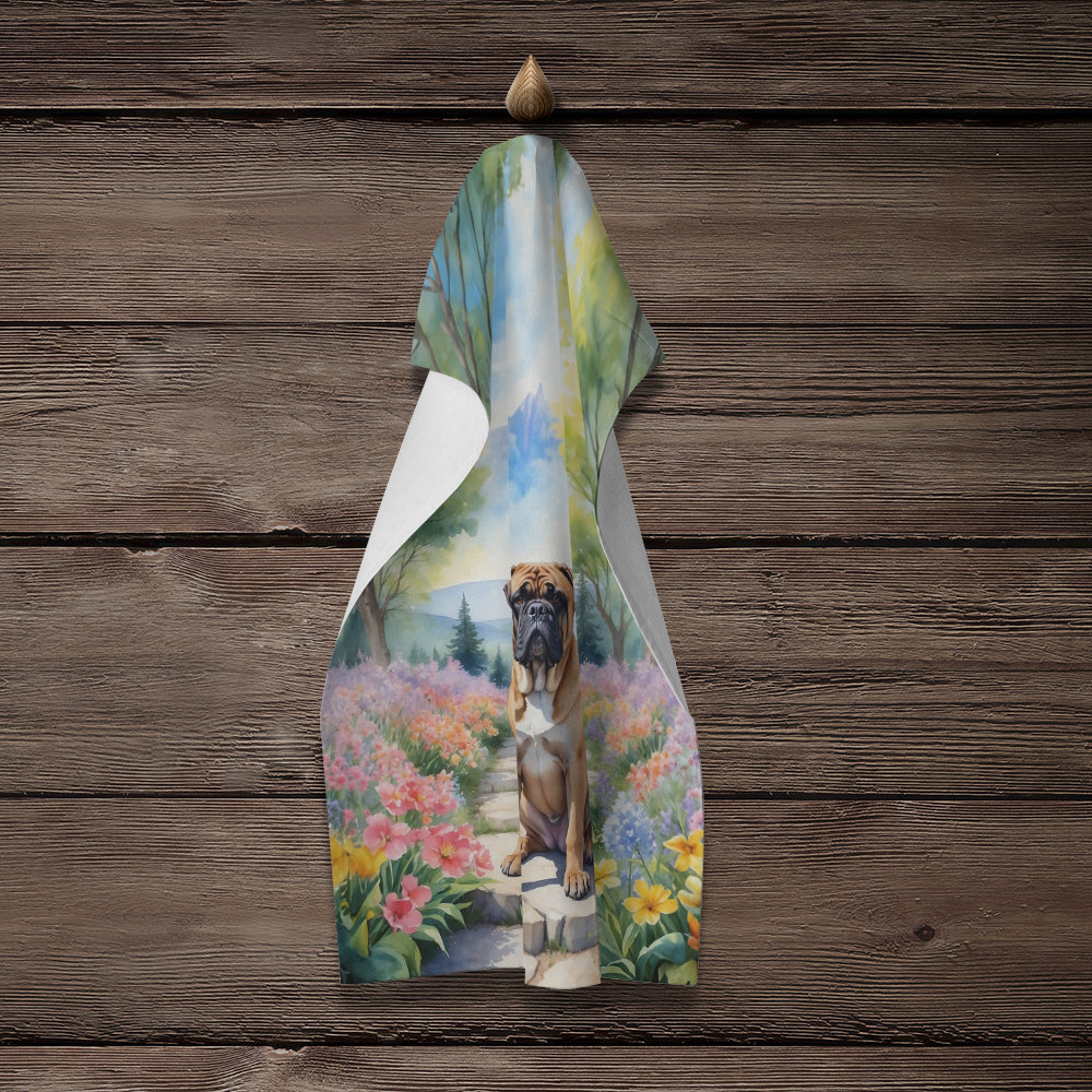 Bullmastiff Spring Path Kitchen Towel