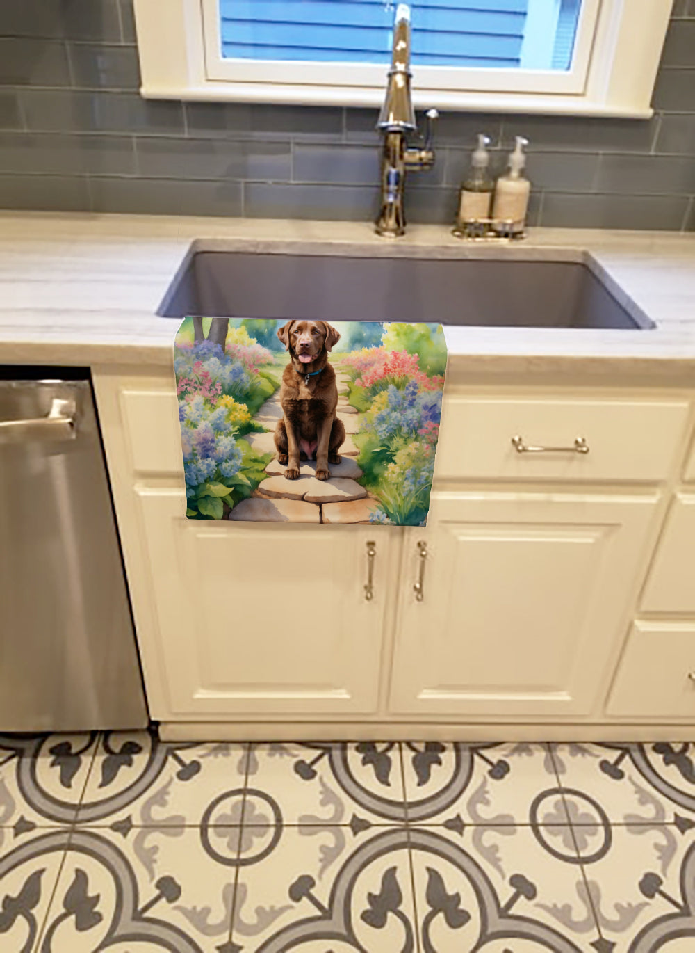 Buy this Chesapeake Bay Retriever Spring Path Kitchen Towel