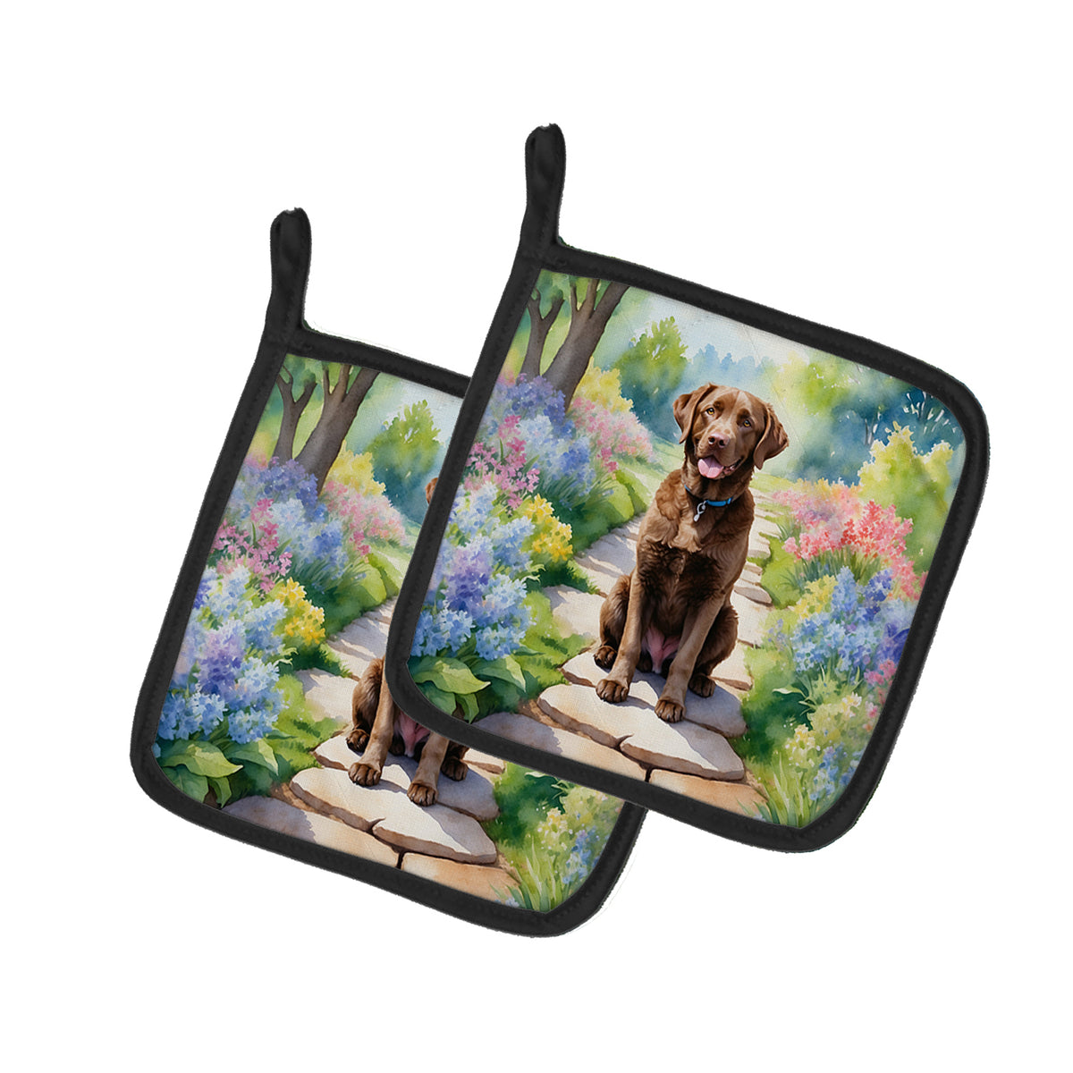 Buy this Chesapeake Bay Retriever Spring Path Pair of Pot Holders