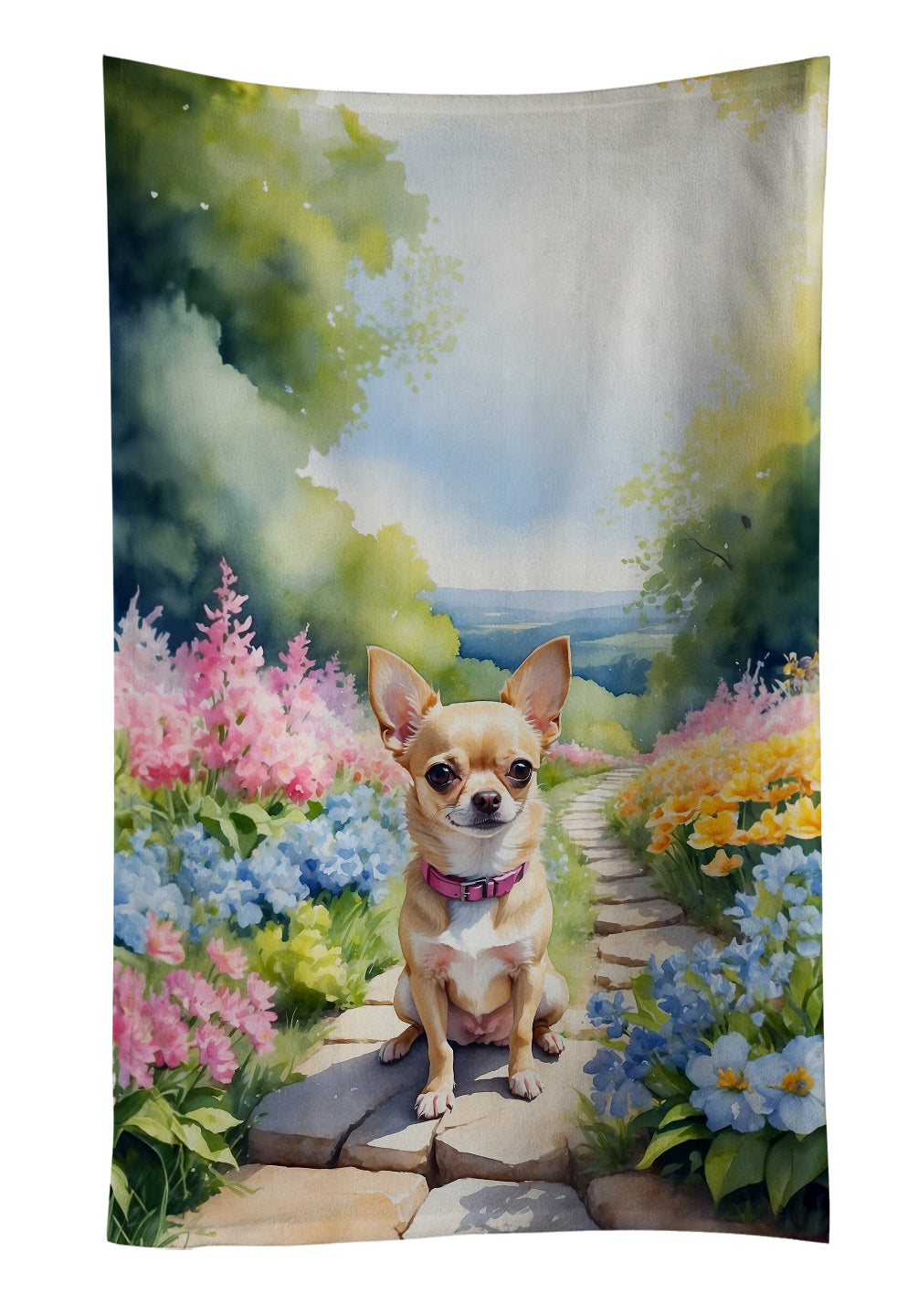 Buy this Chihuahua Spring Path Kitchen Towel