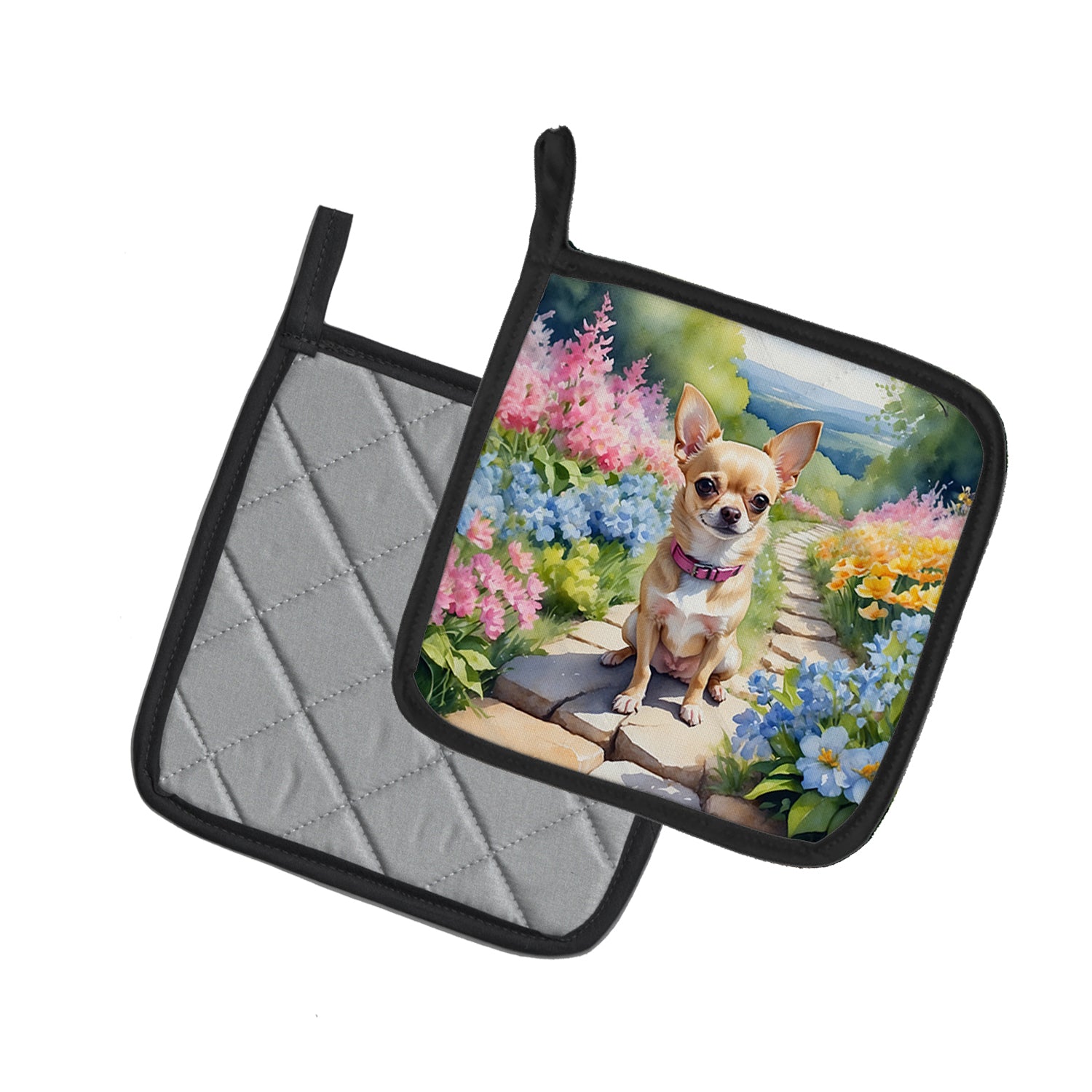 Buy this Chihuahua Spring Path Pair of Pot Holders