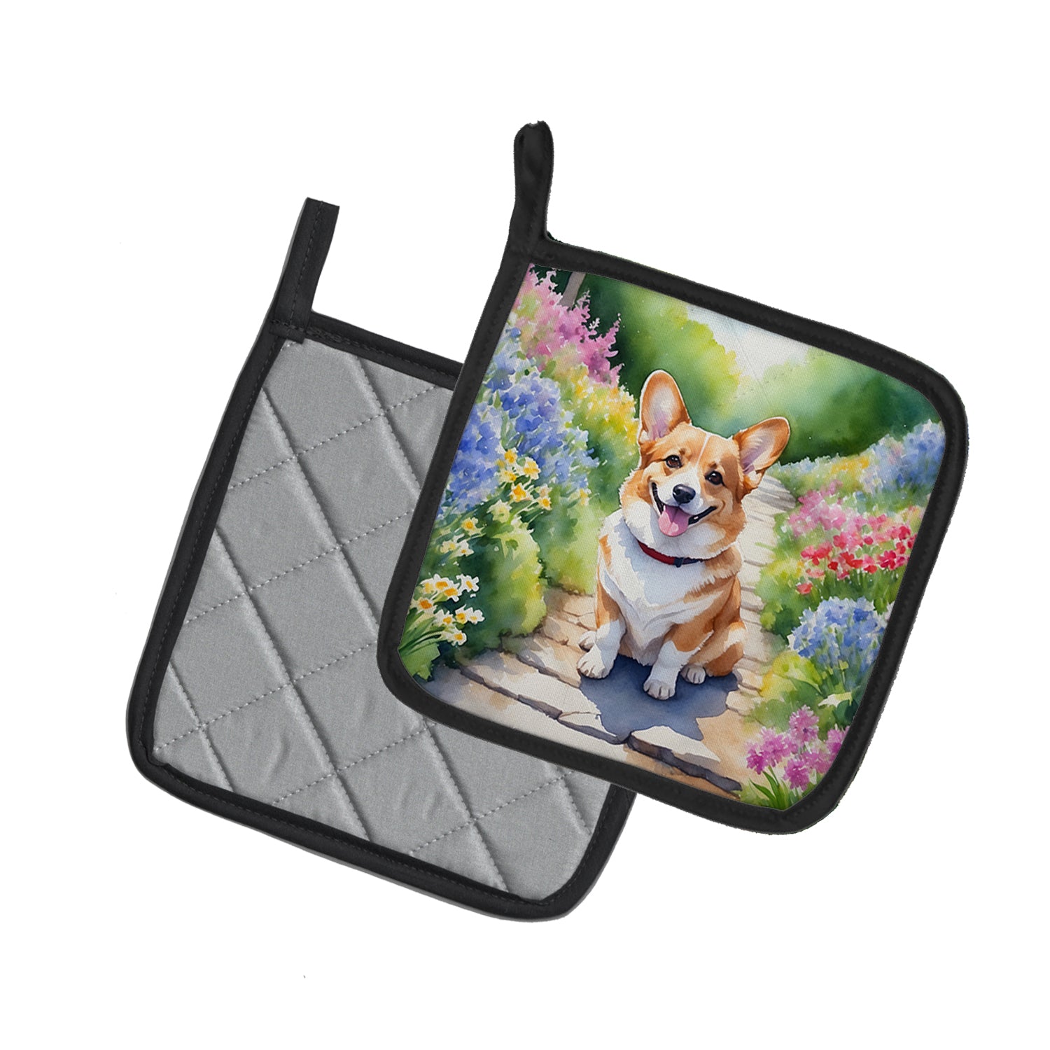 Buy this Corgi Spring Path Pair of Pot Holders