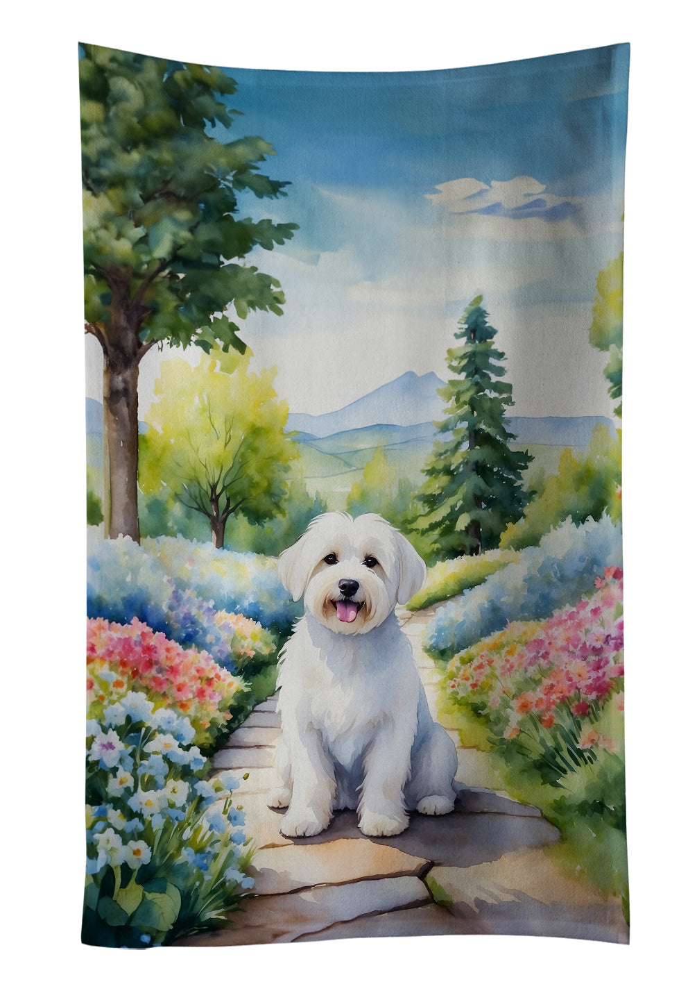 Buy this Coton de Tulear Spring Path Kitchen Towel