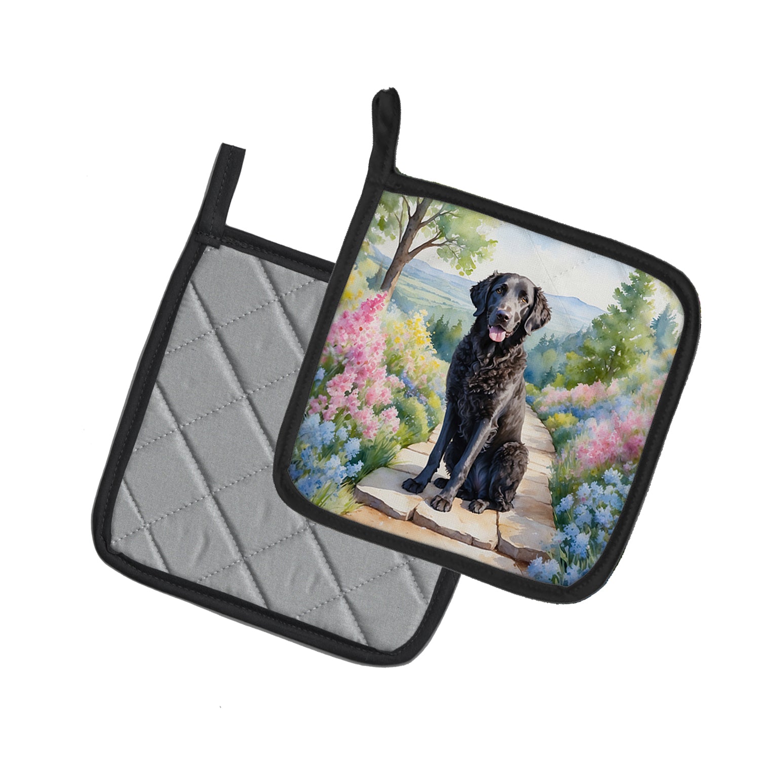 Buy this Curly-Coated Retriever Spring Path Pair of Pot Holders