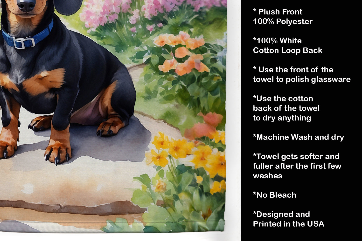 Dachshund Spring Path Kitchen Towel