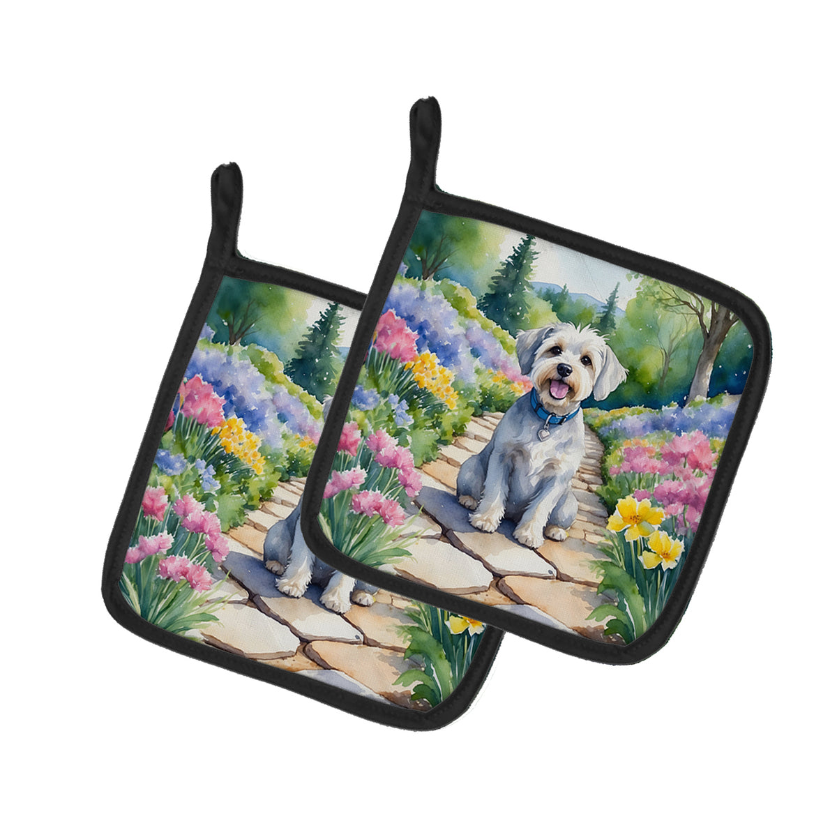 Buy this Dandie Dinmont Terrier Spring Path Pair of Pot Holders