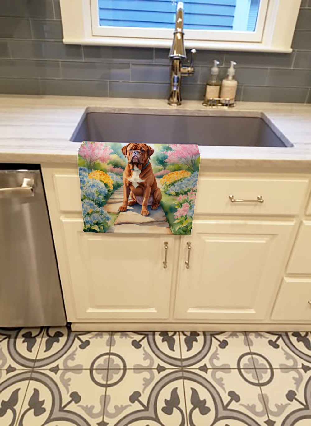 Dogue de Bordeaux Spring Path Kitchen Towel