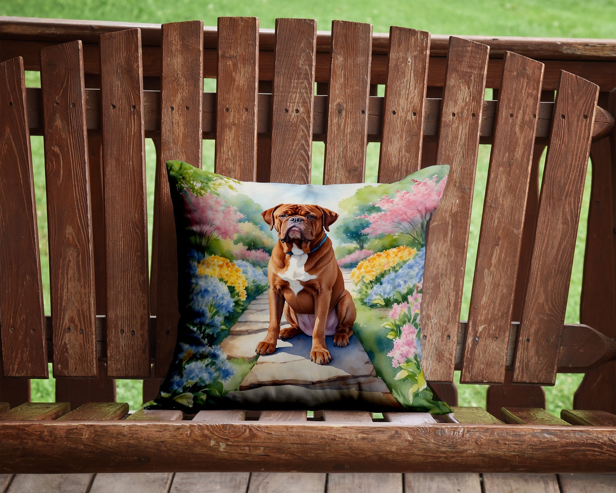 Buy this Dogue de Bordeaux Spring Path Throw Pillow