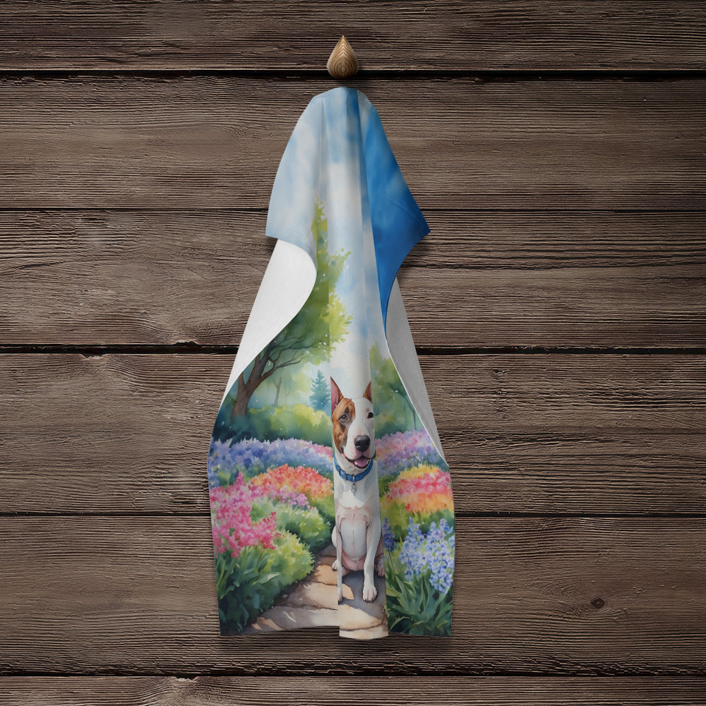 English Bull Terrier Spring Path Kitchen Towel