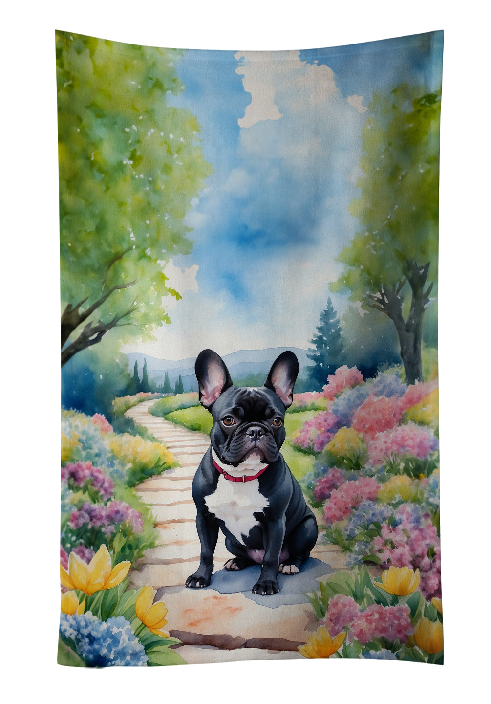 Buy this French Bulldog Spring Path Kitchen Towel