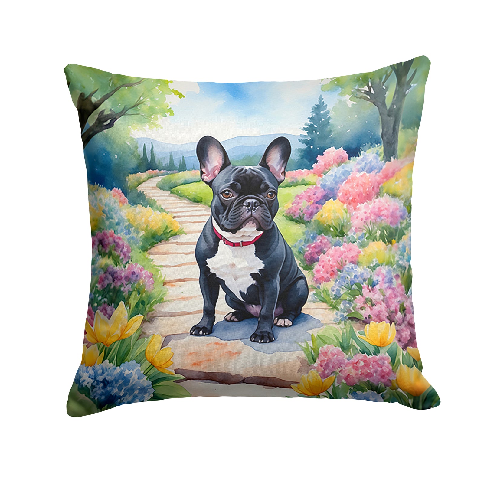 Buy this French Bulldog Spring Path Throw Pillow