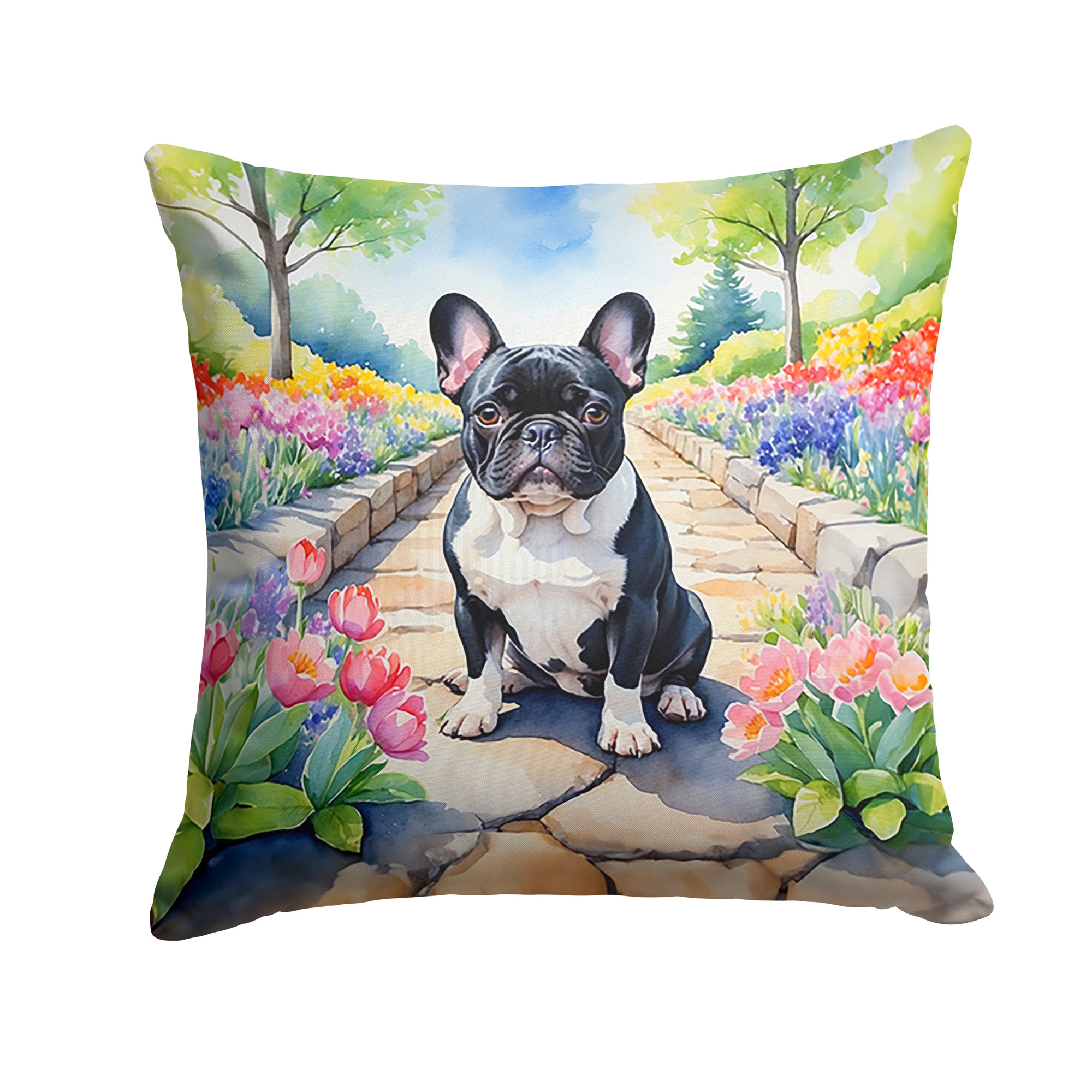 Buy this French Bulldog Spring Path Throw Pillow