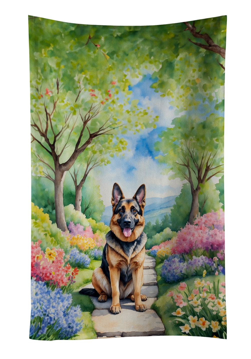 Buy this German Shepherd Spring Path Kitchen Towel