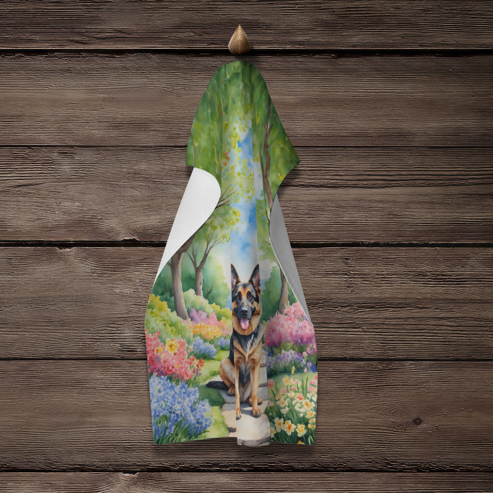 German Shepherd Spring Path Kitchen Towel