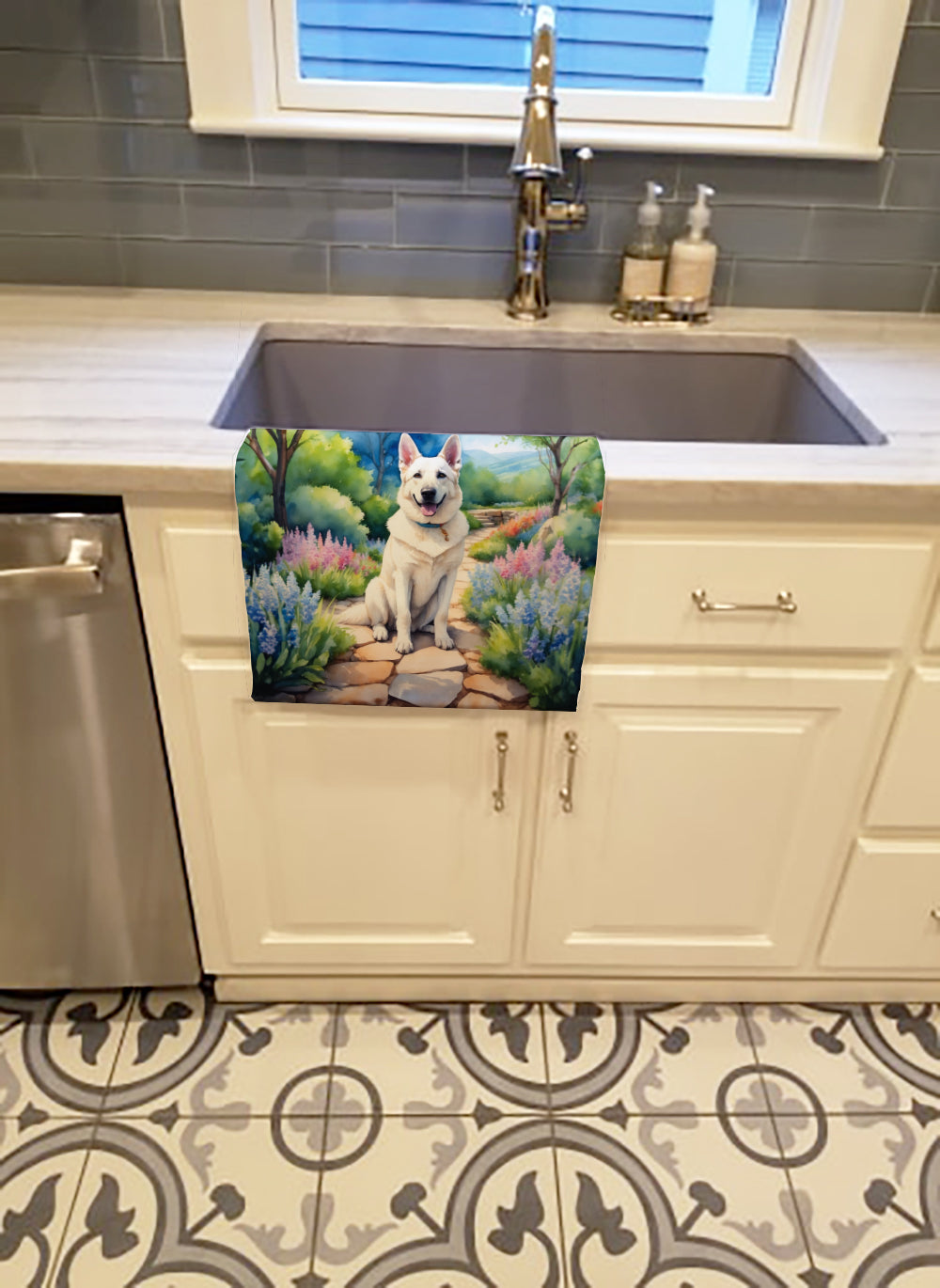 Buy this German Shepherd Spring Path Kitchen Towel