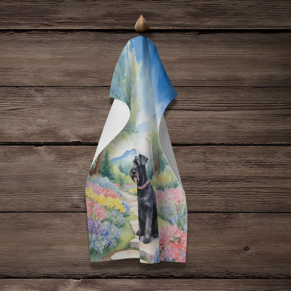 Giant Schnauzer Spring Path Kitchen Towel